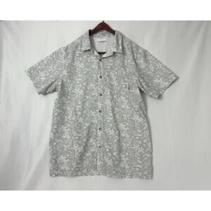 Columbia PFG Island Super Slack Tide Camp Vented Shirt Size Large Gray White